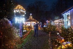 Vaclav Trunec's house decorated with thousands of Christmas bulbs, lights, decoration, decorations