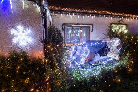 Vaclav Trunec's house decorated with thousands of Christmas bulbs, lights, decoration, decorations