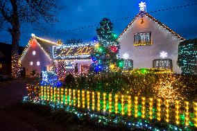 Vaclav Trunec's house decorated with thousands of Christmas bulbs, lights, decoration, decorations