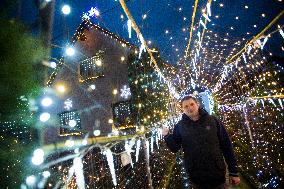 Vaclav Trunec's house decorated with thousands of Christmas bulbs, lights, decoration, decorations