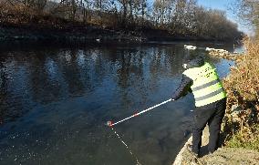 River Becva, unknown substance has leaked again, dead fish, CIZP inspectors, environmental accident