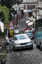 old town of Gjirokaster, souvenir, souvenirs, Mercedes Benz, tourists