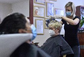 Hair Salon, Hairdresser, face mask