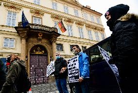 Protest against cutting of Dannenroder forest in Germany in Prague