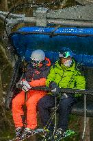Skiareal Svaty Petr, Spindleruv Mlyn, Czech Republic, skiers, chairlift