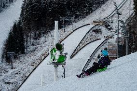 ski areal, Jested, Liberec, winter, snow, weather, people, child