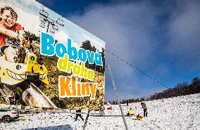 Kliny, Ore Mountains, winter, snow, weather, people