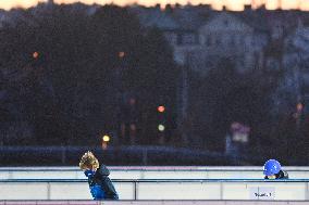 ice rink, skating, people, weather, winter, daily life, Prague