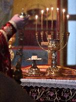 orthodox Christmas liturgy, online, church in Jezdovice, mass