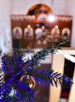 orthodox Christmas liturgy, online, church in Jezdovice, mass