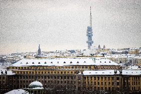 Ministry of Transportation, television tower, snow