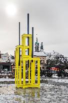 sculpture 'Tower for Jan Palach' by sculptor Vaclav Fiala