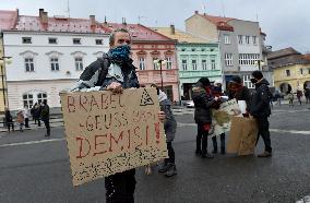 protest march demanding investigation into Becva River pollution