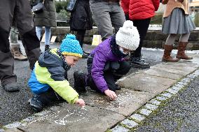 protest march demanding investigation into Becva River pollution