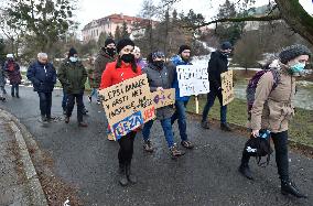 protest march demanding investigation into Becva River pollution