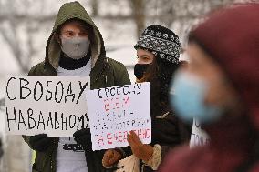 Rally against arrest of Alexei Navalny in Prague