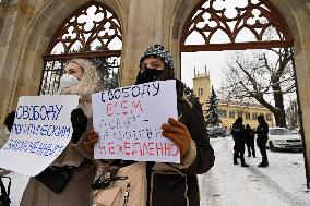 Rally against arrest of Alexei Navalny in Prague