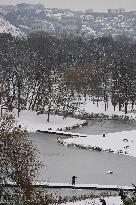 Prague, winter, snow, weather, people