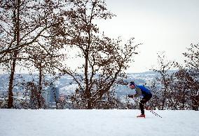 Prague, winter, snow, weather, people