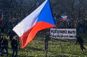 Protest event staged by Chcipl PES anti-lockdown group took place at Old Town Square