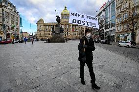 protest against the government measures, COVID-19, coronavirus, Prague