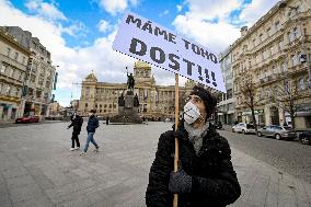 protest against the government measures, COVID-19, coronavirus, Prague