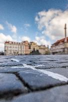 Old Town Square, Prague, memorial, little white cross, victims, coronavirus, covid-19