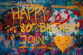 Mural art, John Lennon, Happy 80th Birthday John.