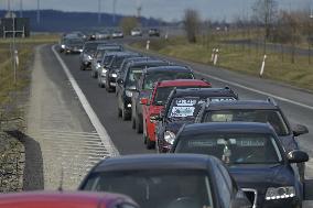 protest of Polish drivers, support for the Turow mine