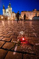 Old Town Square, Prague, memorial, little white cross