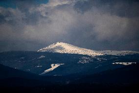 Mount Snezka, Krkonose, Giant Mountains, snow, weather, landscape