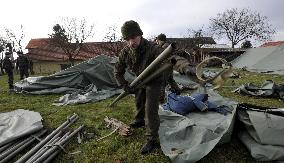 explosion of the ammunition store in Vrbetice, army, soldiers, guard unit