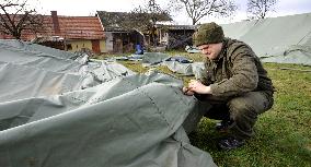 explosion of the ammunition store in Vrbetice, army, soldiers, guard unit