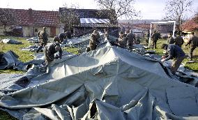 explosion of the ammunition store in Vrbetice, army, soldiers, guard unit