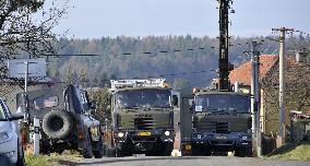 explosion of the ammunition store in Vrbetice, army, soldiers, guard unit