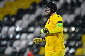 Ondrej Kolar, goalie Slavia, protective face mask