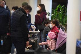Expelled diplomats, departure, aircraft, Vaclav Havel Airport Prague, luggage