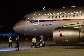 A special military aircraft, Czech expelled Moscow, diplomats, Prague Vaclav Havel airport, landed