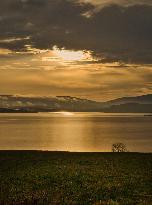 Lipno, Sunset, water level, dam,