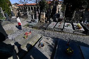 the Vysehrad Cemetery in Prague