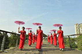 Cheongsam Show Activities Welcome Double Ninth Festival