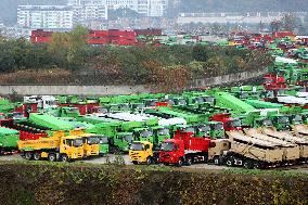 Aerial Dongfeng Commercial Vehicle Parking Lot