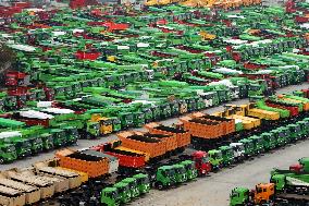 Aerial Dongfeng Commercial Vehicle Parking Lot