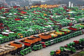 Aerial Dongfeng Commercial Vehicle Parking Lot