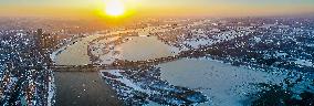 Ice Floes On Songhua River