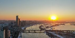Ice Floes On Songhua River