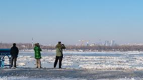 Ice Floes On Songhua River