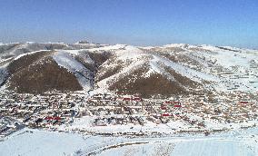 Huapiling Grassland Covered With Snow