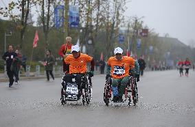 Disabled People Participate in Marathon