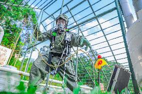 Armed Police Officers And Soldiers Conducted Emergency Drill